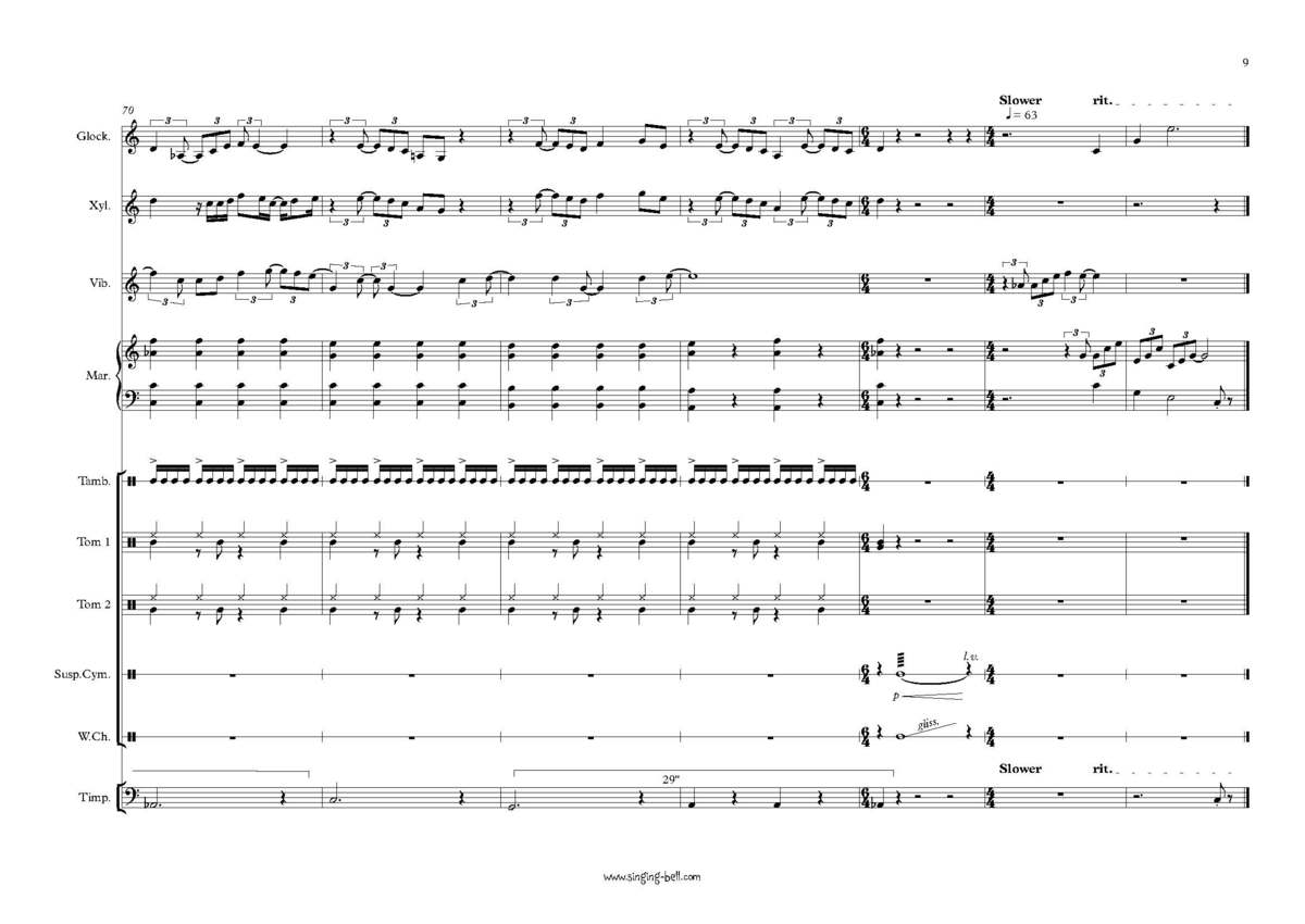Dos Oruguitas percussion ensemble sheet music pdf p.9