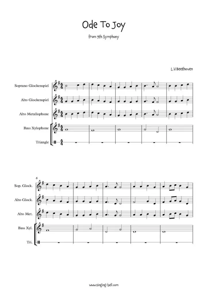 Ode To Joy Orff sheet music - Page 1