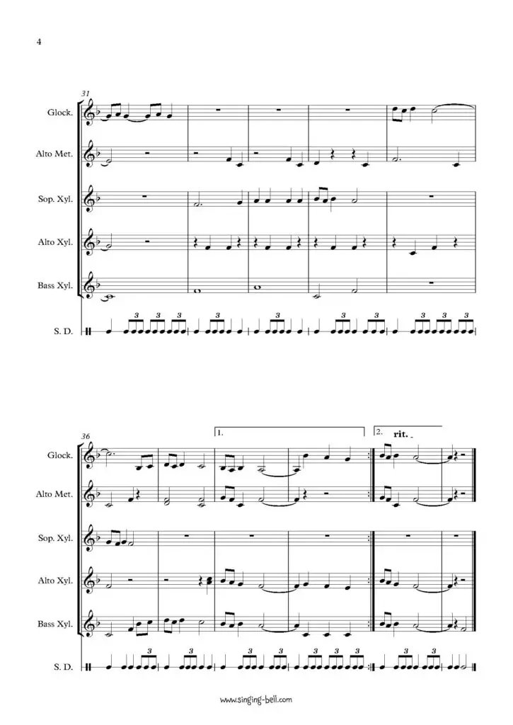 Little Drummer Boy Percussion / Orff Arrangement Sheet Music