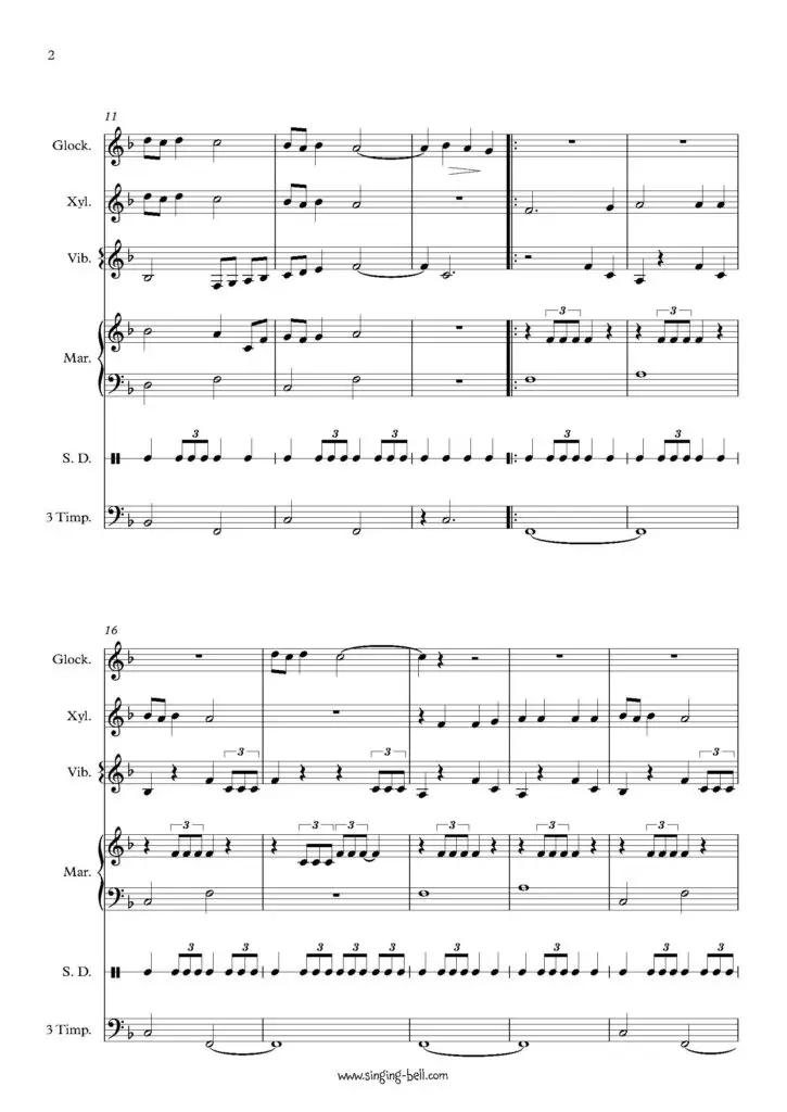 The Little Drummer Boy percussion sheet music Page 2