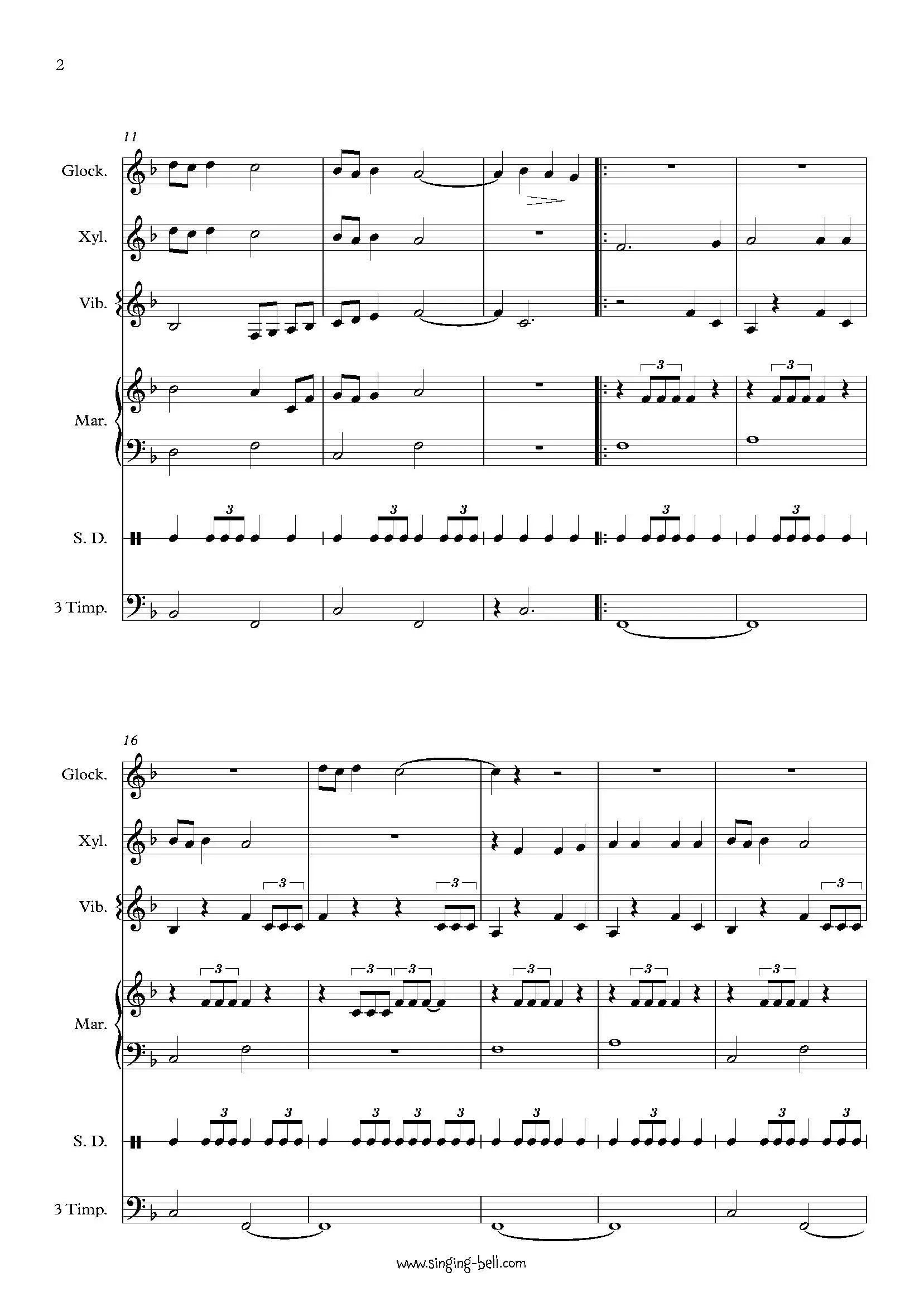The Little Drummer Boy percussion sheet music Page 2