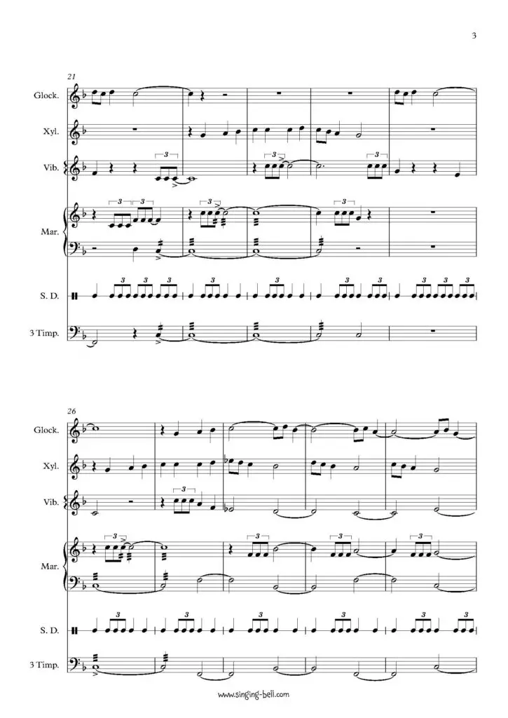 The Little Drummer Boy percussion sheet music Page 3