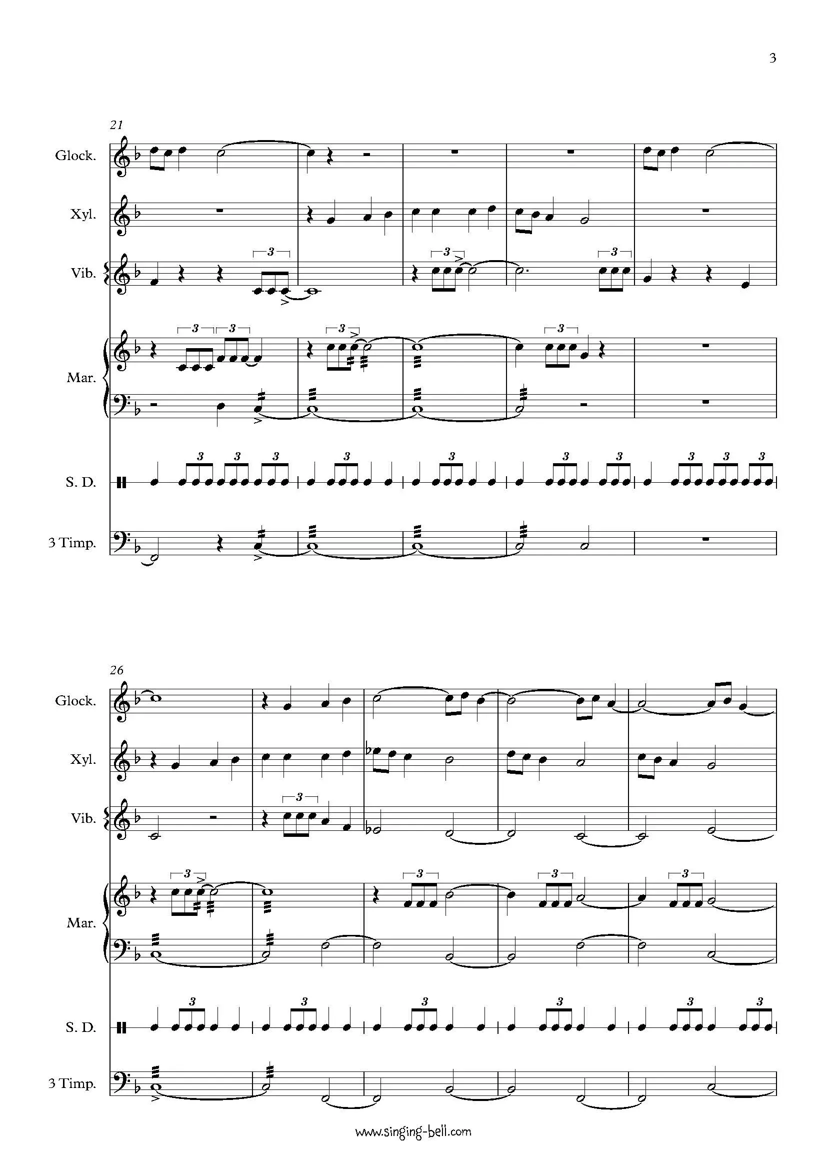 The Little Drummer Boy percussion sheet music Page 3