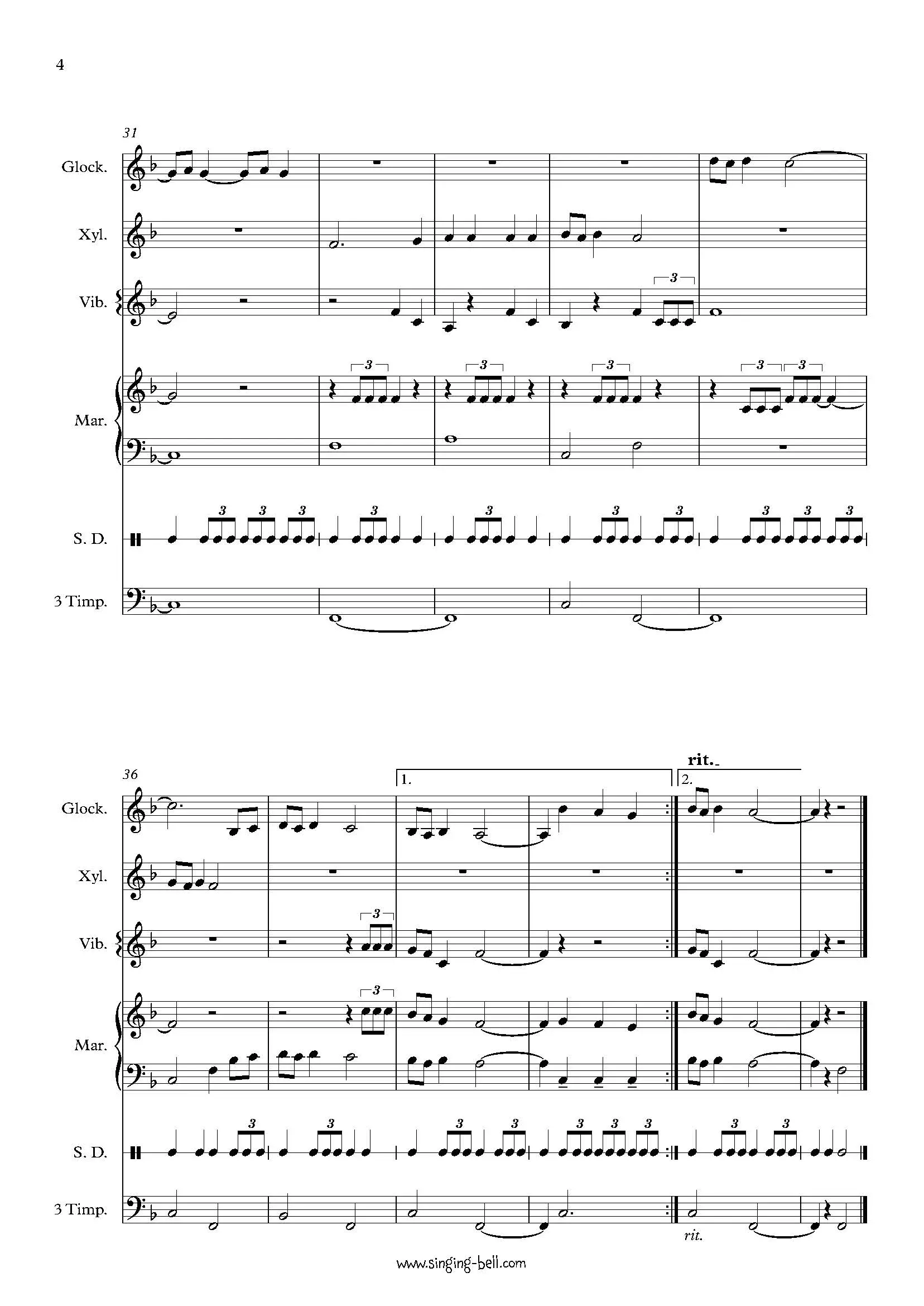 The Little Drummer Boy percussion sheet music Page 4