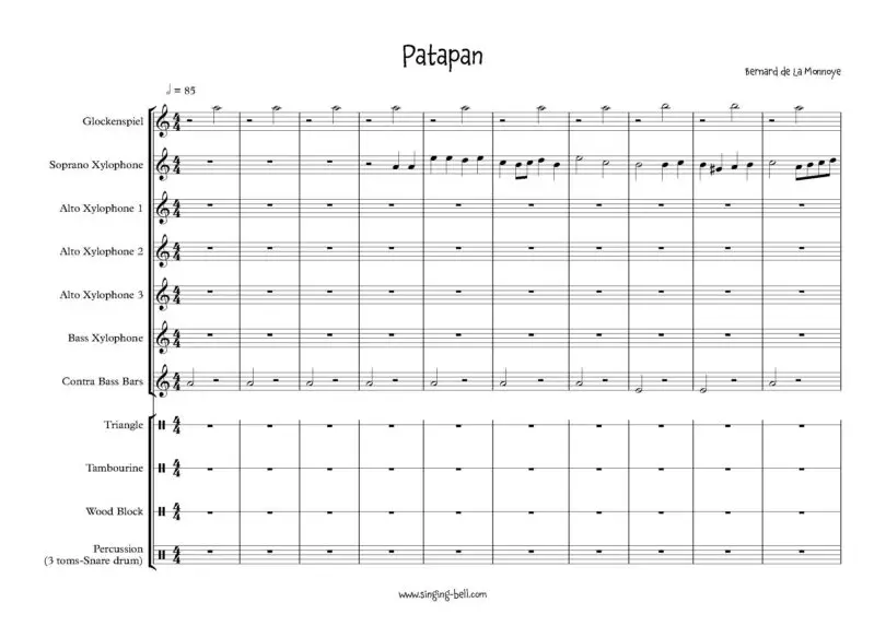 Patapan Orff sheet music Page 1