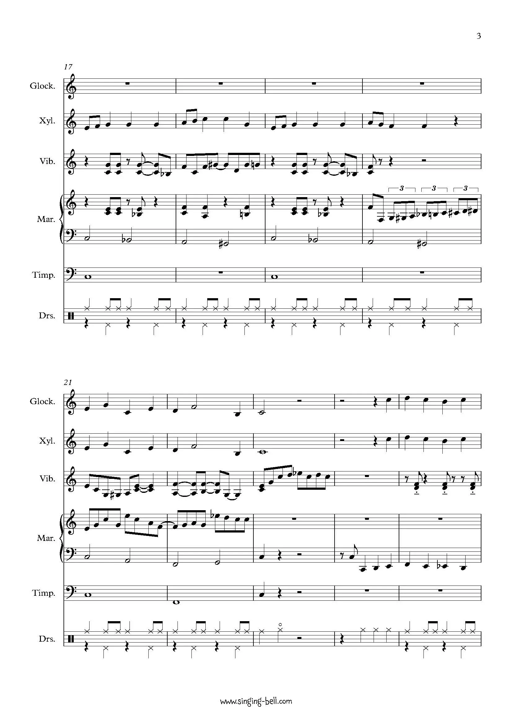 Santa Claus is Coming to Town - Percussion Sheet Music Page 3