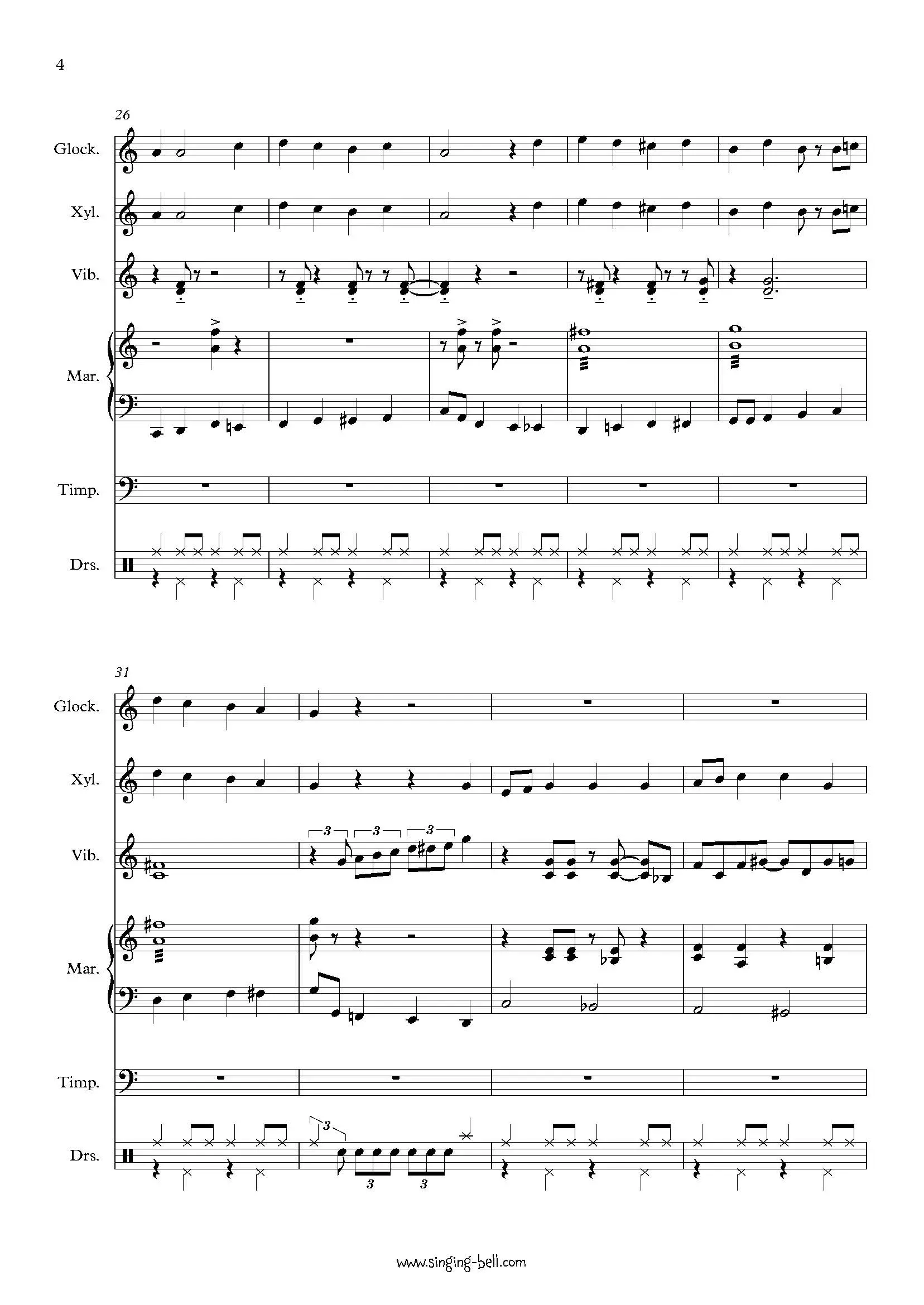 Santa Claus is Coming to Town - Percussion Sheet Music Page 4