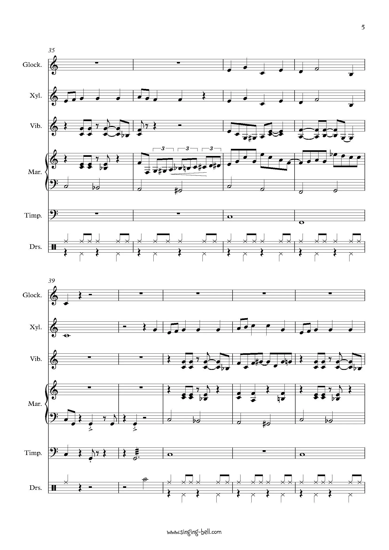 Santa Claus is Coming to Town - Percussion Sheet Music Page 5