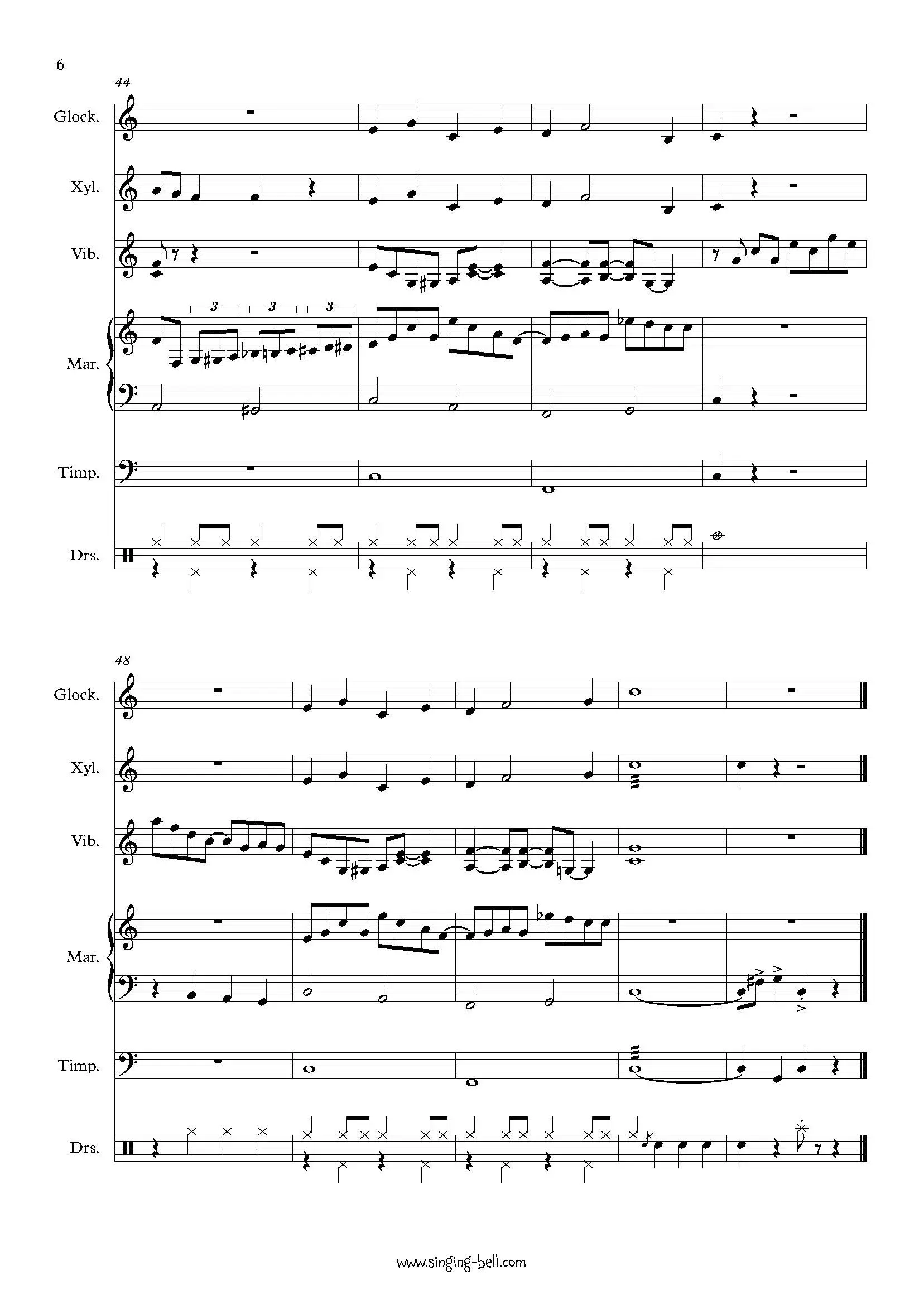 Santa Claus is Coming to Town - Percussion Sheet Music Page 6