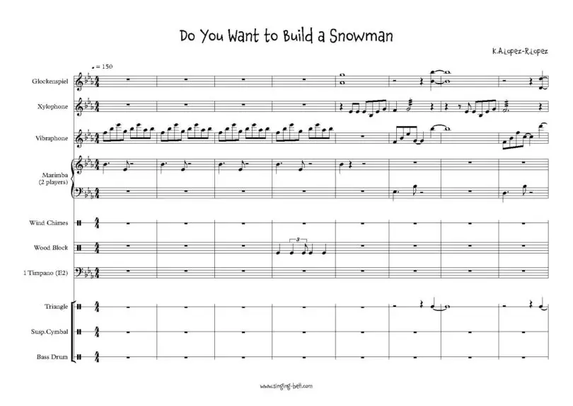 Do_You_Want_to_Build_a_Snowman-percussion-arrangement-sheet-music-pdf-singing-bell