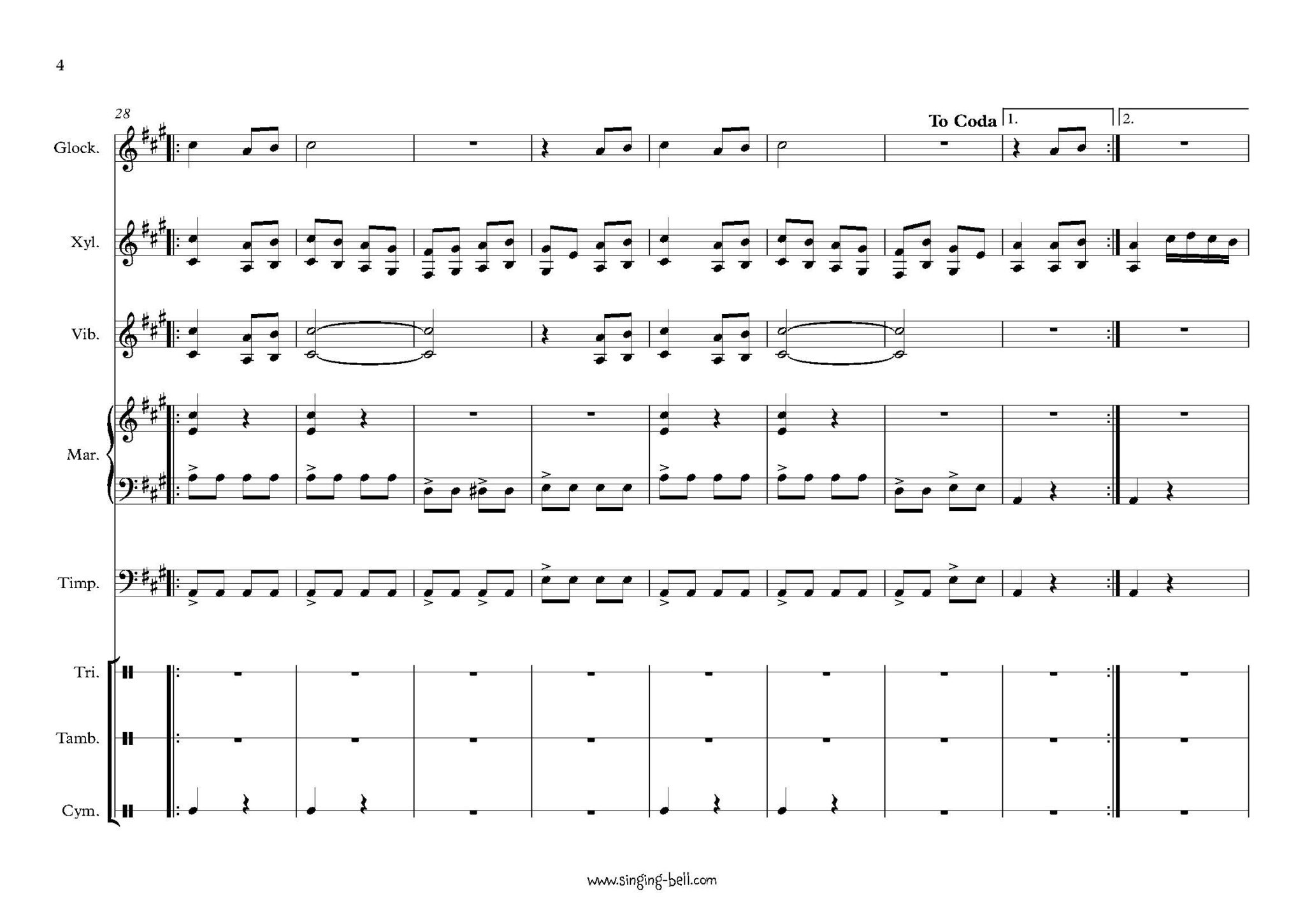 Rondo alla Turca Percussion Ensemble Sheet Music