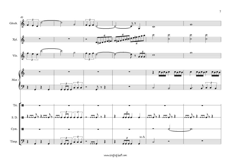 Star_Wars_-percussion-sheet-music-singing-bell_Page_7 : Singing Bell Star Wars main theme percussion sheet music pdf p.7