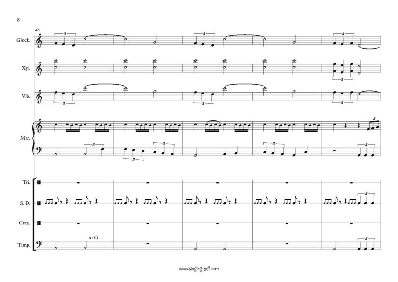 Star_Wars_-percussion-sheet-music-singing-bell_Page_8 : Singing Bell Star Wars main theme percussion sheet music pdf p.8