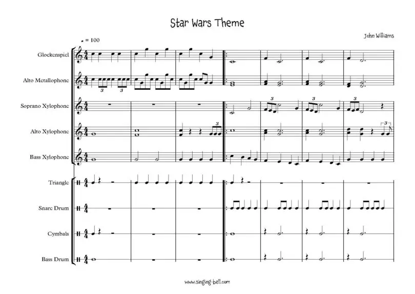 Star Wars Theme Orff sheet music - p.1