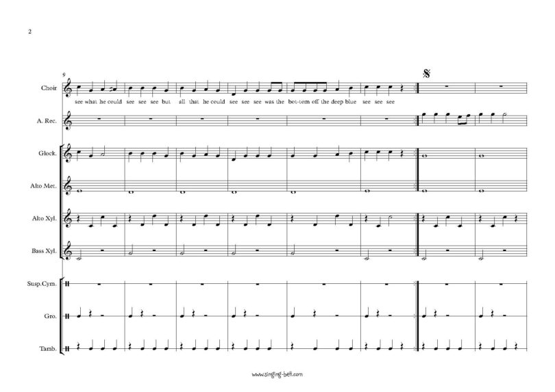 A Sailor Went to Sea orff arrangement sheet music pdf p.2