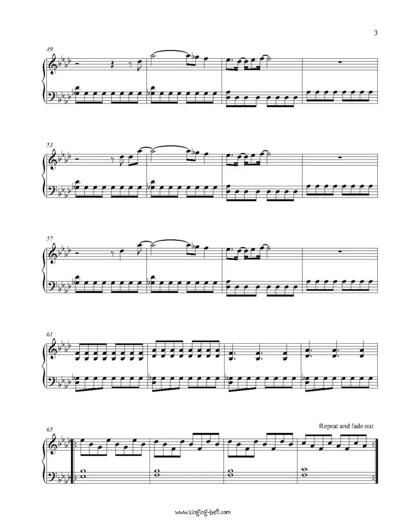 Clocks Coldplay Marimba arrangement sheet music pdf p.3
