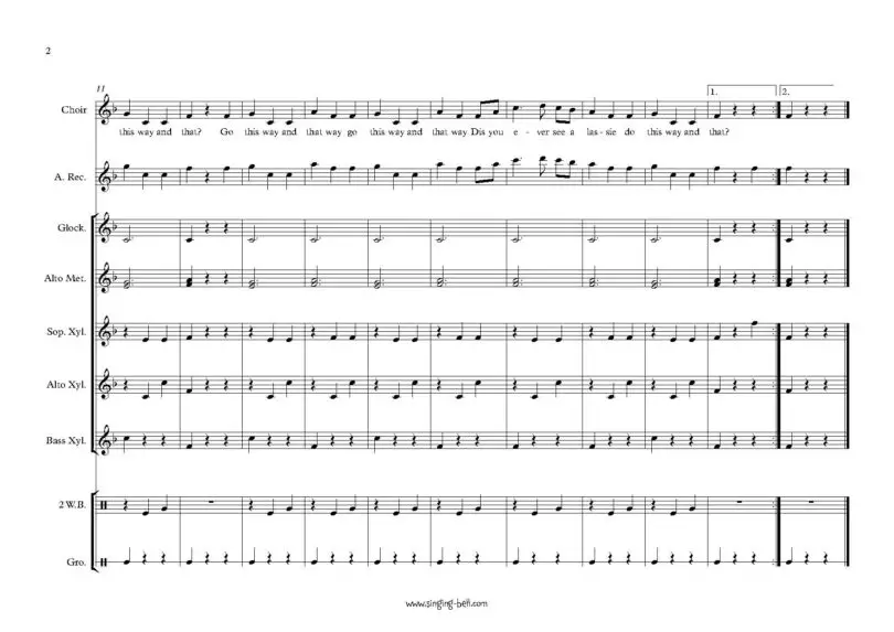 Did you ever see a lassie orff arrangement sheet music pdf p.2