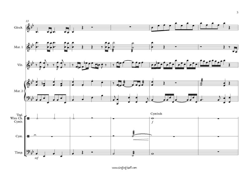 Jurassic Park percussion ensemble Sheet Music pdf p.3