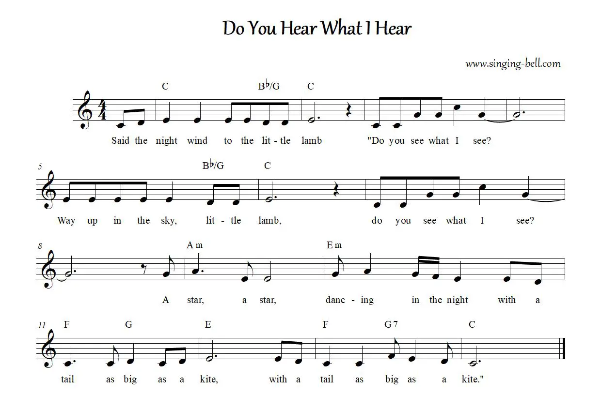Do You Hear What I Hear sheet music pdf Singing Bell