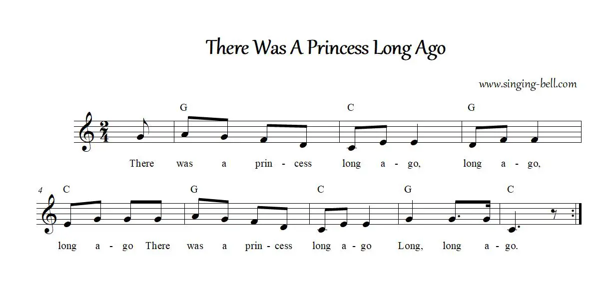 There was a princess long ago sheet music pdf