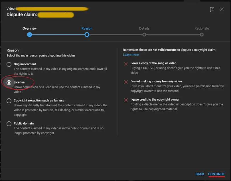 How to Remove Copyright claims on YouTube - Step 4