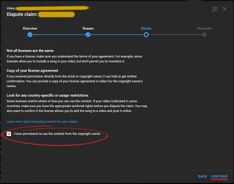 How to Remove Copyright claims on YouTube - Step 5