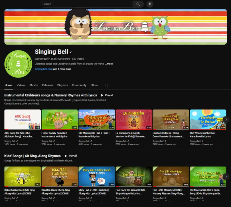Singing-Bell-YouTube-channel : Singing Bell