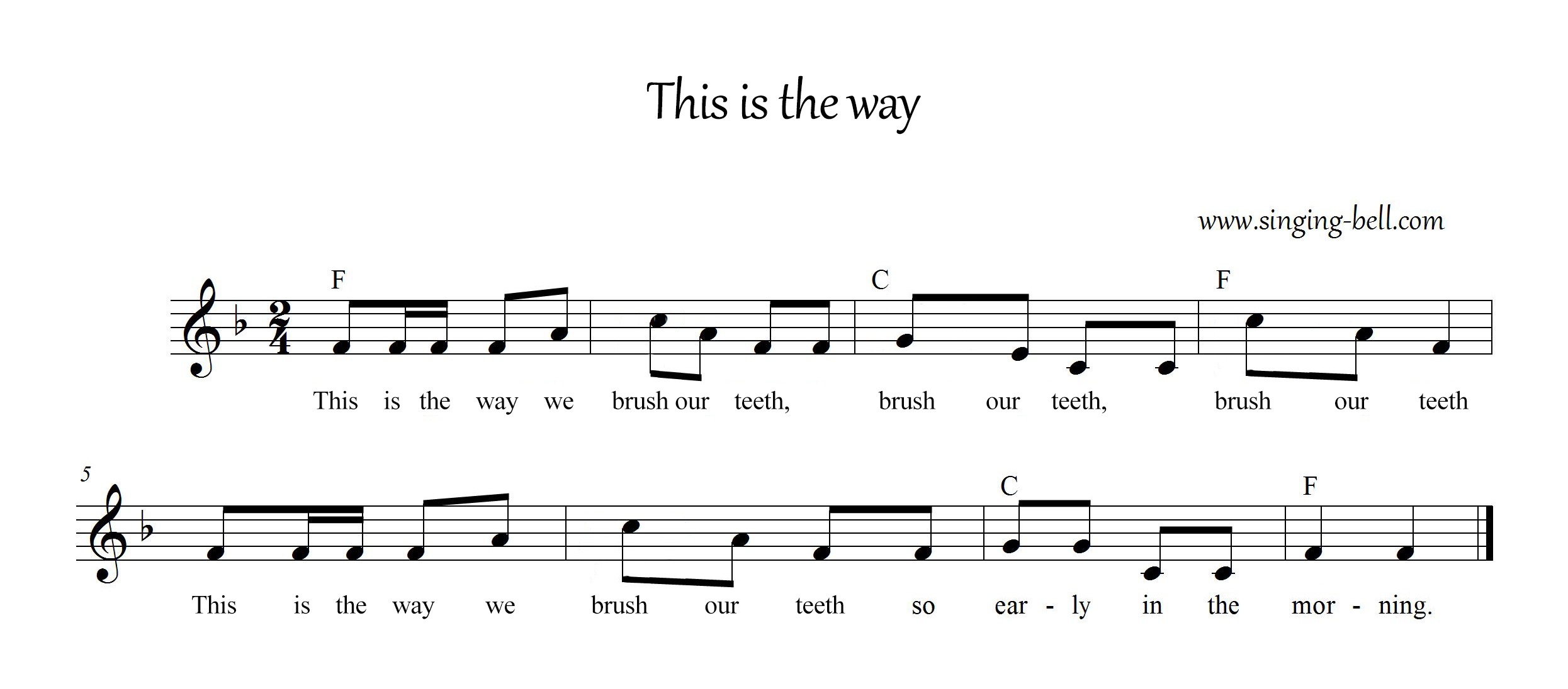 TwinkleTwinkle Instrumental Nursery Rhyme - Free Music Score Download (in C) This is the way Sheet Music