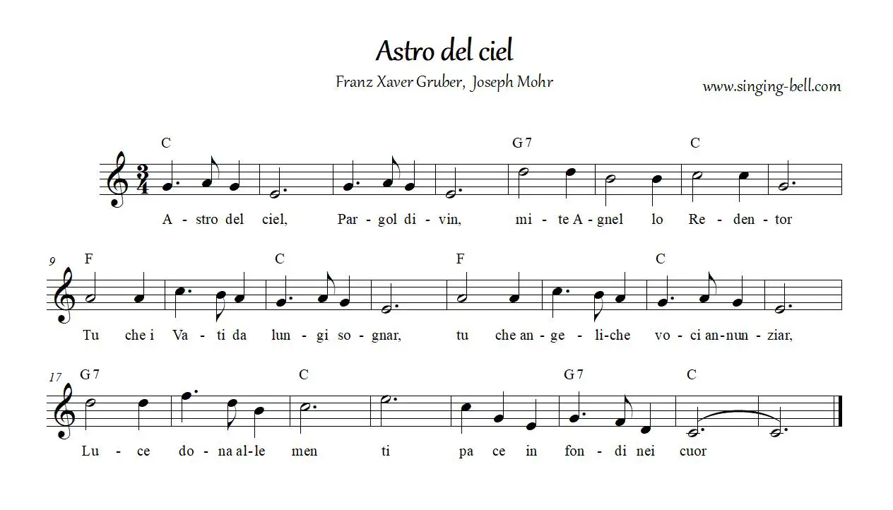 Astro del ciel Spartito DO Singing Bell : Singing Bell Astro del ciel Spartito DO Singing Bell