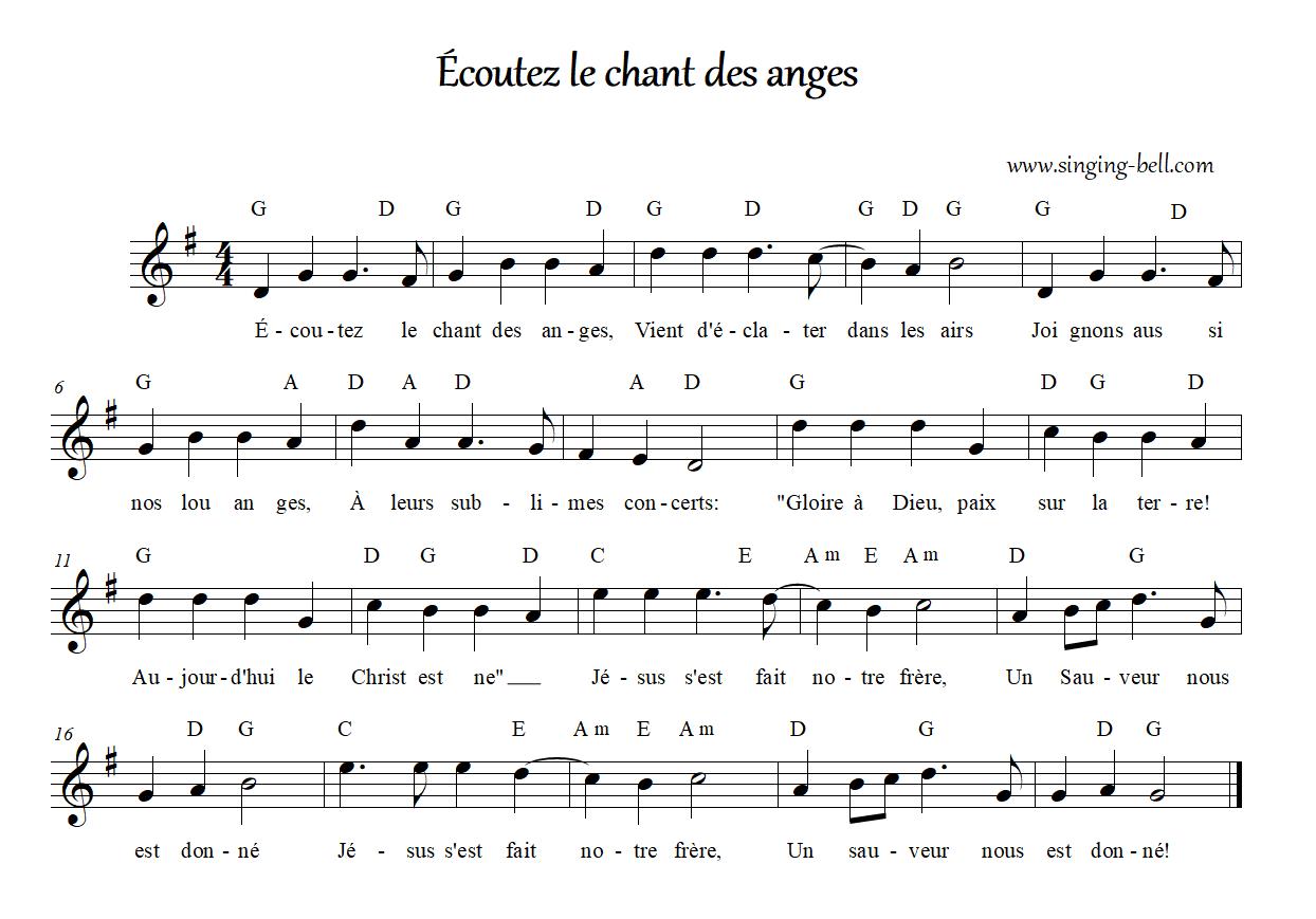 Ecoutez le chant des anges Partition-Sol : Singing Bell Ecoutez le chant des anges Partition-Sol