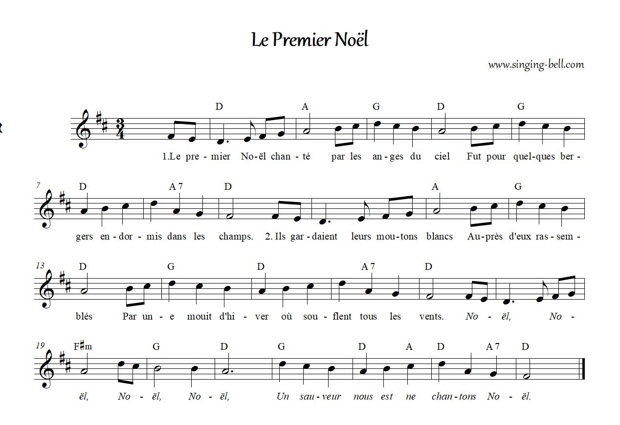 Premier Noël Partition Singing Bell RE : Singing Bell Premier Noel Partition Singing Bell RE