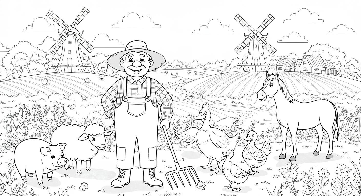 Old MacDonald Had a Farm Coloring Page