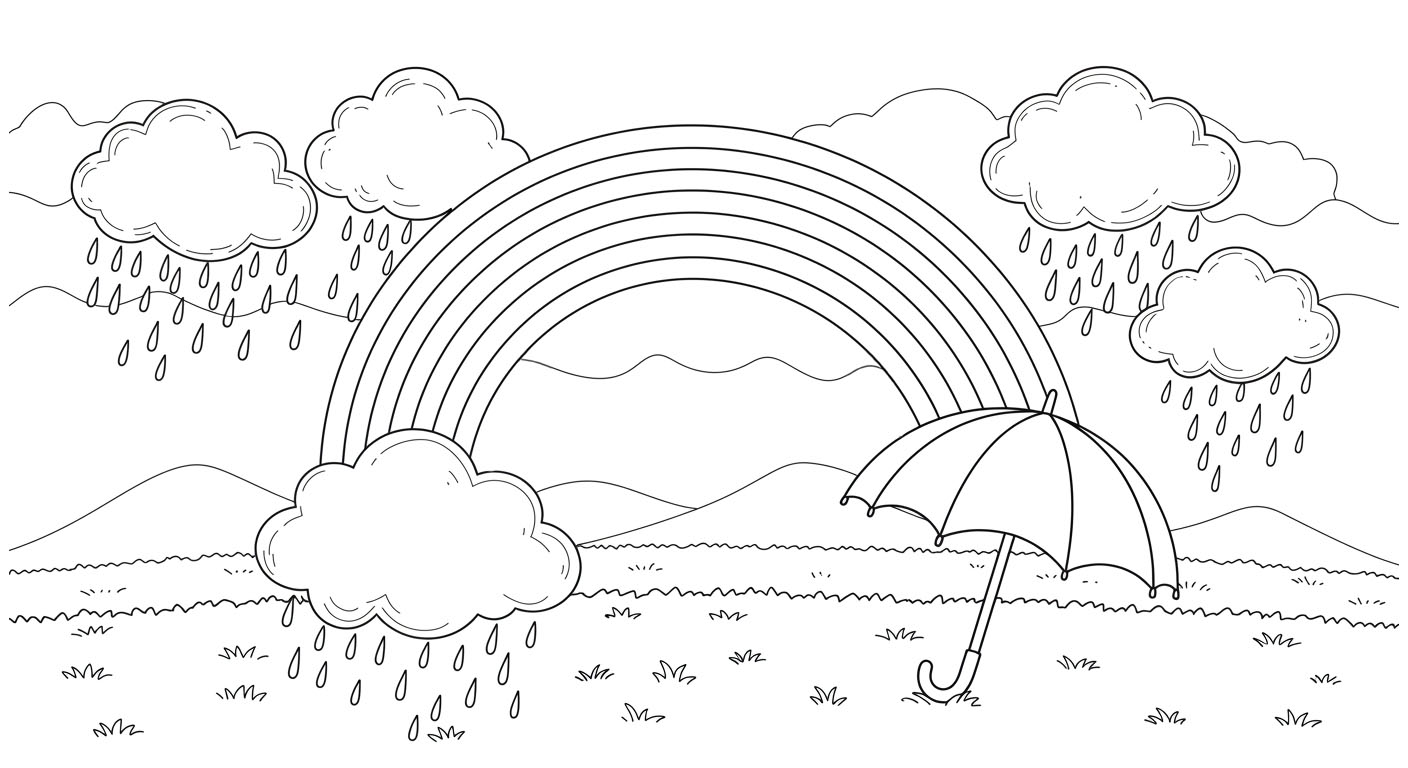 Rain Rain Go Away Coloring Page