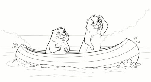 Row Row Row your boat coloring page