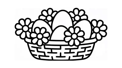 Easter Basket Coloring Page 2
