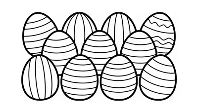 Easter Eggs Coloring Page 1
