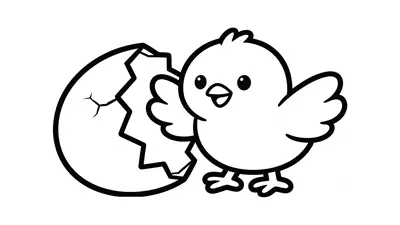 Easter Printable Chick Hatching from Egg