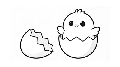 Easter Printable Chick Hatching from Egg
