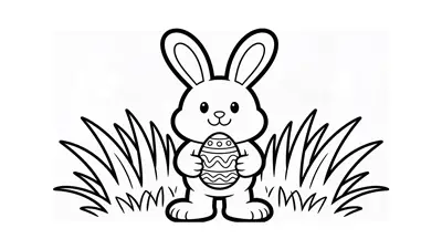 Easter Printable Easter Bunny Coloring Page 1