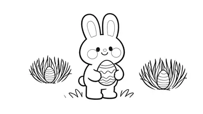 Easter Printable Easter Bunny Coloring Page 2