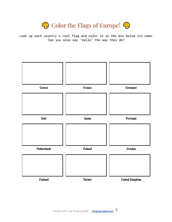 Free Printable PDF about the European Day of Languages Page 2